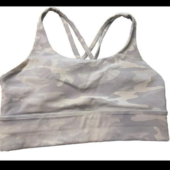 Lululemon Athletica Other - Lululemon 6 Energy Bra Long Line Medium Support B-C Cup Incognito Camo White